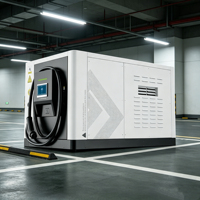 Cargador de Vehículos Eléctricos Integrado con Batería de 120kW, Estación de Carga Rápida Comercial de CC con Sistema de Almacenamiento de 200kWh, Microred Solar Híbrida