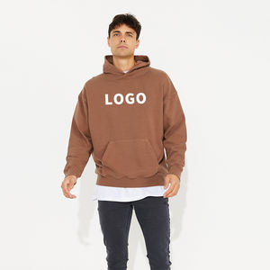 2023 unisexe 100% coton marron Vintage lavé pull sweat nouveau Logo personnalisé broderie à capuche tricoté imprimé pour hommes automne - Product Image 4