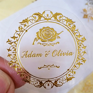 Custom transparent vinyl labels for printing and packaging; waterproof <b>stickers</b> for candle jars and bottles featuring a <b>logo</b> - Product Image 4