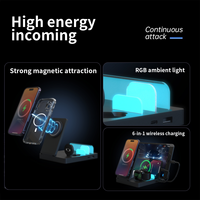 Stasiun Pengisian Daya Nirkabel Lipat 5-in-1 15W dengan Pengisian Cepat Nirkabel Magnetik dan Lampu Malam RGB Harga Pabrik