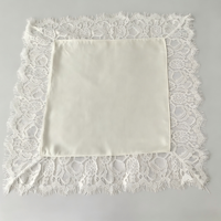 Écharpe en satin de soie 100% 12 Momme avec bordure en dentelle à franges, taille et matière personnalisables