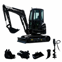 Excavator Mini Infront 3.5 Ton EPA Baru untuk Pertanian, Mesin Excavator Crawler dengan Mesin Kubota 1 Ton 2 Ton, Excavator Kecil