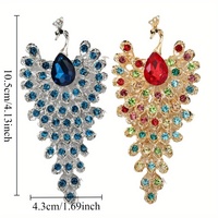 Broche de luxe pour femme, style cour, motif paon en strass, accessoire de vêtement pour costume et manteau, bijou cadeau pour couple, idéal pour les fêtes