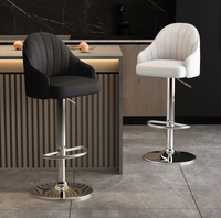 Tabouret de bar moderne STG à pieds métalliques, réglable et pivotant, pour salle à manger/salon, mobilier commercial
