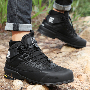 Bottes montantes en cuir pour homme, confortables, imperméables, pour l'extérieur, en cuir croûte, pour la randonnée en montagne, collection automne-hiver - Product Image 5