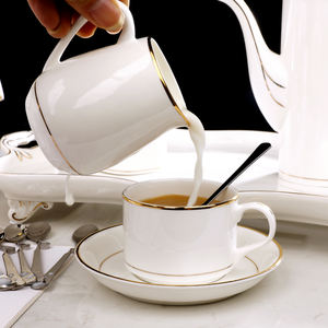 Tasse à café en céramique haut de gamme de style européen avec design moderne et garniture dorée <span class=keywords><strong>pour</strong></span> <span class=keywords><strong>le</strong></span> <span class=keywords><strong>thé</strong></span> de l'après-midi - Product Image 2
