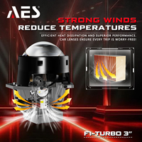 Phares de voiture LED AES puissants à faisceau long 70W 3.0 pouces F1-TURBO Bi-LED avec lentille transparente et faisceau court 60W 6000K, lentille de projecteur pour rétrofit