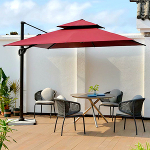 Sombrilla de jardín con precio de fábrica, 10 pies, con LED solar, tipo cantilever, con rotación de 360 grados - Product Image 3