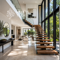 Escalier mono-à-capitainerie de luxe minimaliste pour intérieur, prix usine, fourniture d'ingénierie