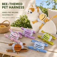 Laisse pour chat et chien pour usage extérieur, réglable, antidérapante, en forme de U, motif abeille, en polyester écologique, tendance, pour petits chiens