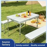 Ensemble table et chaises pliantes portables Tench AL17 pour extérieur, design en alliage d'aluminium, idéal pour les marchés nocturnes et les événements promotionnels