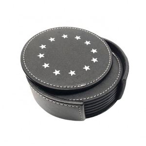 Sous-verres carrés en cuir PU personnalisés, écologiques, pour café et boissons, avec logo personnalisé, accessoire <span class=keywords><strong>de</strong></span> <span class=keywords><strong>table</strong></span> promotionnel - Product Image 4