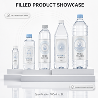 Machine de rinçage, remplissage et bouchage de bouteilles d'eau potable pure minérale en PET, design compact, certifiée CE, automatique