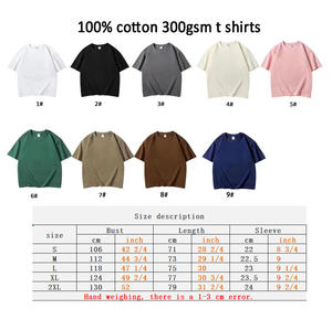 T-shirt de luxe de haute qualité 300-400gsm 100% coton T-shirts pour hommes de grande taille T-shirt lourd surdimensionné imprimé bouffant personnalisé - Product Image 3