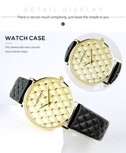 <span class=keywords><strong>reloj</strong></span> de pulsera de lujo de las mujeres de la correa de cuero de oro dial con aplicado puntos Relojes de mano para las mujeres - Product Image 3