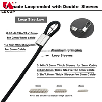 Câble de sécurité en acier noir de 30 cm (12 pouces) avec revêtement en vinyle de 2 mm, câble en acier inoxydable avec boucles