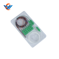 Module mini-splitter PLC 1x4 FTTH personnalisé en tube d'acier, SC/APC, 0,9 mm, monomode, gaine LSZH/PVC