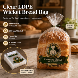 Sacs à pain en LDPE transparent micro-perforés imprimés sur mesure, emballages en plastique pour boulangerie et supermarché - Product Image 5