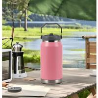 Gourde isotherme classique en acier inoxydable de 64 oz pour les voyages, l'école et le camping