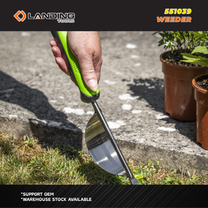 Landing 551039 Hand Weeder Garden <b>Tool</b> Ergonomic 1 Tine 330mm PP TPR Handle 175mm Head Black Green Dandelion <b>Weeding</b> Fork OEM - Product Image 5