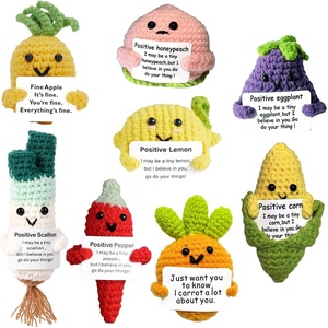 Juguete de Ganchillo de Apoyo Emocional con Tarjeta Positiva, Muñeco de Patatas Fritas Tejido a Mano de Lana Suave para Decoración del Hogar, Regalos de Cumpleaños - Product Image 1