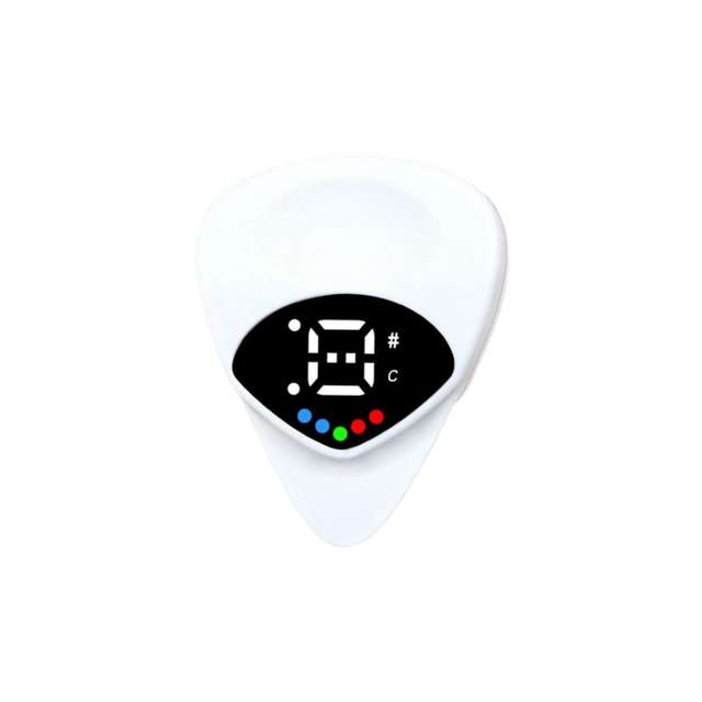 Factory Wholesale Electric Tuning Picks(2 in 1) Multi-Function New White Color Acoustic Guitar Pick Tuner