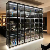 Présentoir transparent pour bar de maison Bouquets de bijoux cosmétiques Cabinets en verre pour coin en bois Cigarette Whisky Vitrine pour vin