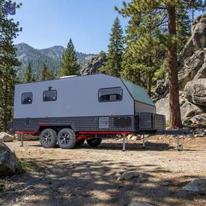 CAMPTRL Mini caravane hybride de luxe légère tout-terrain avec tente de douche extérieure moderne - Product Image 1