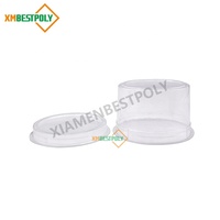 Récipient en plastique jetable rond de gâteau de dessert personnalisé boîte d'emballage blister transparent de gâteau de mochi