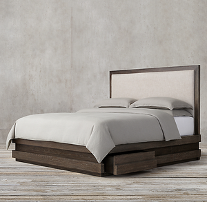 Meubles de salon vintage américains, meubles de chambre à coucher, lit de luxe, lit double, lit queen en bois, meubles en bois massif sur mesure - Product Image 4