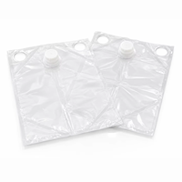Ensemble de sacs intérieurs transparents personnalisés pour Bag-in-Box avec doublure liquide cubique et deux pochettes plates, emballage alimentaire avec bouchon
