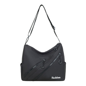 Crossbody Bag Horizontal Square Double Zipper Large Capacity Durable Nylon Women's Messenger Bag Everyday Outfits - Product Image 5