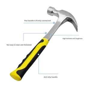 Martello combinato artiglio martello per unghie martello di sicurezza acciaio di grado industriale manico in acciaio di lunghezza 200mm grande piccolo martello per la rimozione dei chiodi - Product Image 4