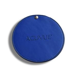 Round Shaped <b>Compact</b> <b>Mirror</b> Bling Glitter PU Leather Sleeve Pocket Cosmetic <b>Mirror</b> - Product Image 3