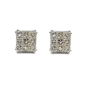 KOK Custom 18K White Gold Brilliant Cut Clip Stud Earrings Women Good Quality Real Diamond Cute Wedding Anniversary Engagement - Product Image 1