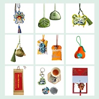 Sachet et pendentif en feuille de pamplemousse rouge, porte-bonheur et contre le mauvais œil, tissé semi-manuel en polyester, pour voiture et sac, patch personnalisé