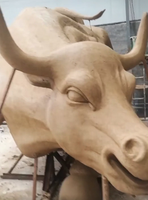 Sculpture de taureau en bronze sur mesure en aluminium coulé avec procédé de cire perdue pour le jardin Aongking