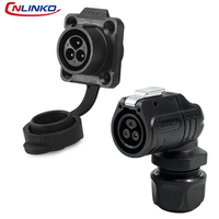 Connecteur Cnlinko LP16 90 degrés 3 broches IP68, connecteur circulaire étanche à visser en plastique, connecteur d'aviation, connecteur électrique
