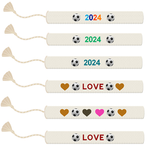 Equipo Deportes Fútbol juego día escuela <span class=keywords><strong>pulseras</strong></span> personalizadas DIY letra bordada tela pulsera hombres mujeres - Product Image 1