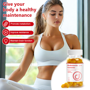 Complément alimentaire <span class=keywords><strong>multivitamin</strong></span>é pour adultes sous forme de gommes, saveur ananas, sans sucre, sans OGM, sans gluten, certifié GMP - Product Image 6