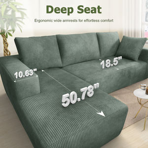 Boucle Cloud Couch 107 Zoll L-förmiges Ecksofa mit Chaiselongue, Haustierfreundliches Modulares Wohnzimmermöbel - Product Image 2