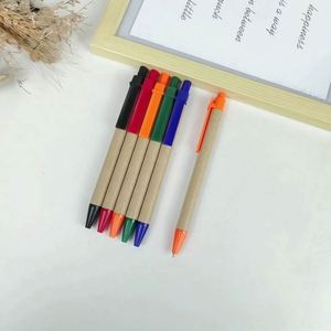 Stylo bille multifonctionnel promotionnel en papier kraft écologique, recyclable, avec logo personnalisé, faible MOQ, pointe 1,0 mm, multicolore - Product Image 2