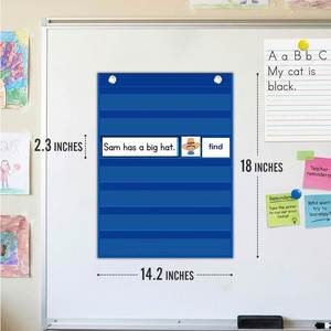Tableaux magnétiques de poche pour la salle de classe, petites bandes murales pour mots et phrases, affichage d'autocollants pour l'horaire quotidien, bleu, fournitures pour enseignants, préscolaire - Product Image 4