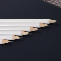 Crayon promotionnel rond en bois blanc Y622 avec gomme, logo personnalisé pour hôtel, crayon HB personnalisable