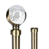 Ensemble de tringles à rideaux doubles en alliage d'aluminium avec embouts en cristal, design moderne, écologique, longueur personnalisable, longue durée de vie