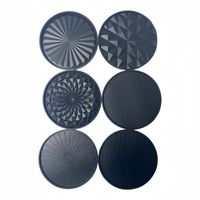 [Pack de 6] Sous-verres classiques en silicone noir de qualité alimentaire, épais, antidérapants, antiadhésifs, écologiques pour la maison