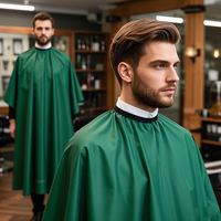 Nouvelle arrivée Grande cape de barbier en polyester XXL Cape de coiffure imperméable à boutons-pression pour salon de coiffure