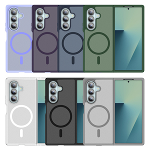 Custodia per telefono <span class=keywords><strong>in</strong></span> <span class=keywords><strong>silicone</strong></span> effetto pelle satinata per Samsung Z Fold 8 7, protezione ampio schermo TPU + acrilico - Product Image 6