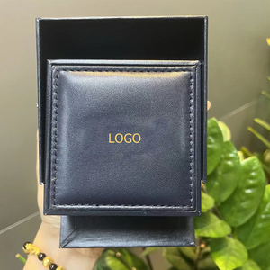 Luxury <b>Black</b> Double Door Watch Gift <b>Box</b> Customized Logo Velvet Lined Wrist Watch Bracelet Bangle Display Packaging <b>Box</b> - Product Image 4