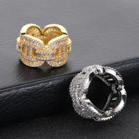 Bague glacée en argent sterling 925 Moissanite pour hommes bagues avec diamant 14k 18k bague de fiançailles en gros en or rose